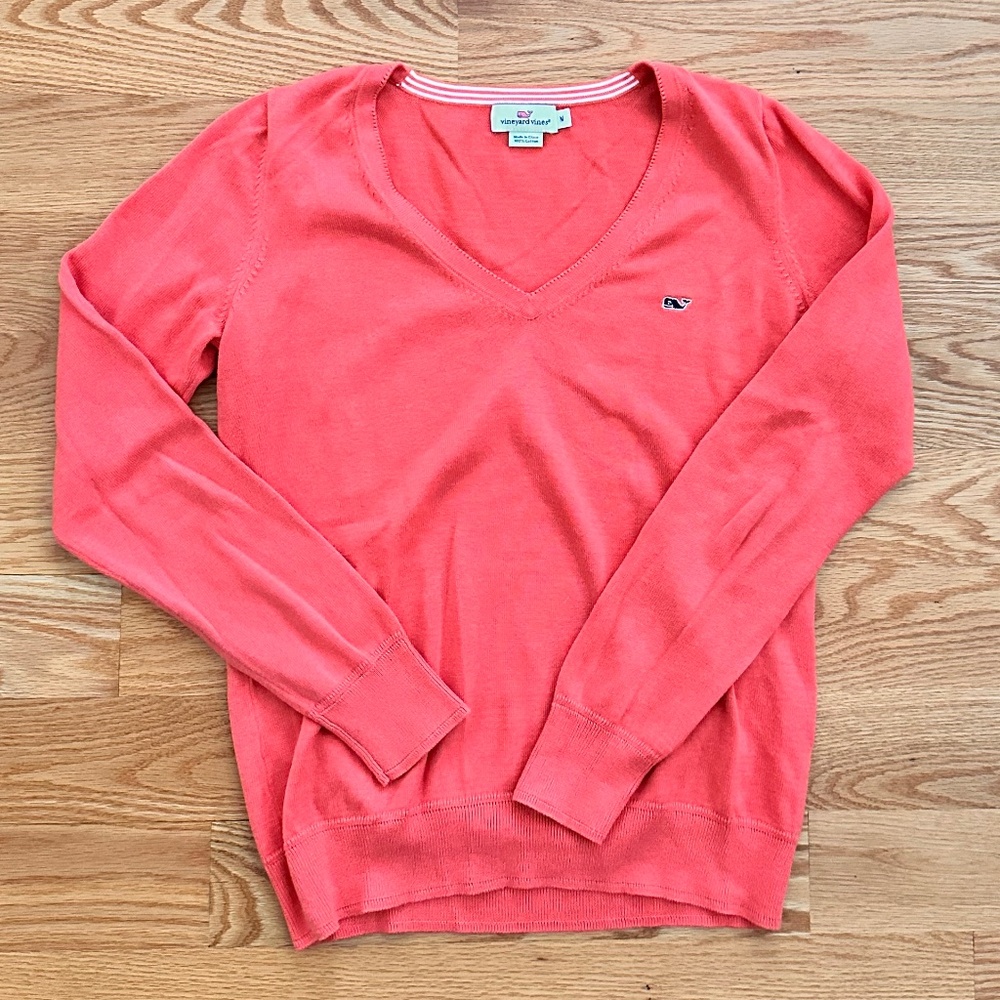 Vineyard Vines Heritage Cotton V-Neck Sweater (M)